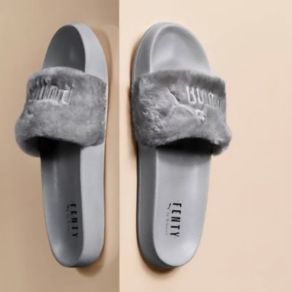 Fenty Beauty Plush Gray Slides